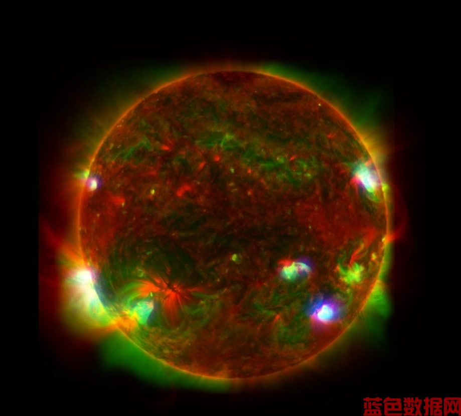 Three-Telescope View of the Sun: NASA image