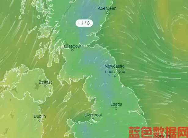 英国降雪地图精确地显示了气温骤降并覆盖英